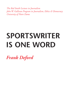 Sportswriter Is One Word