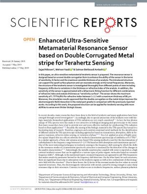 Enhanced Ultra-Sensitive Metamaterial Resonance Sensor