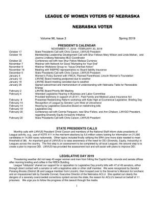 League of Women Voters of Nebraska Nebraska Voter