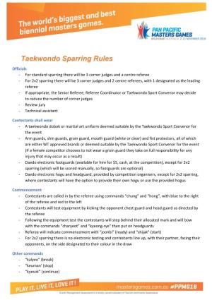 Taekwondo Sparring Rules