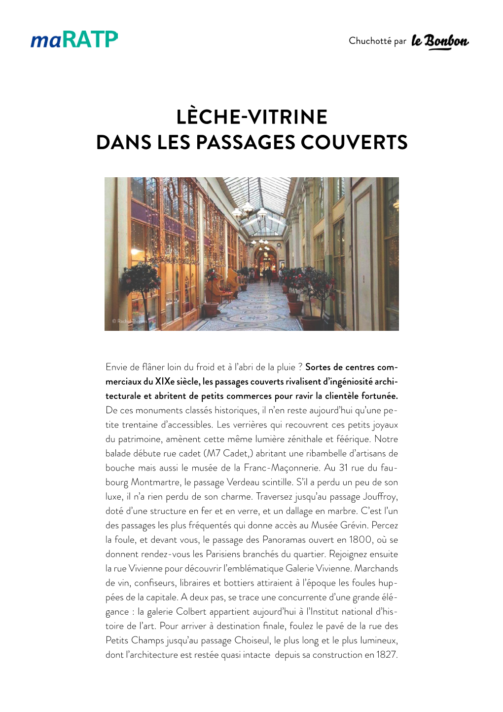 Lèche-Vitrine Dans Les Passages Couverts