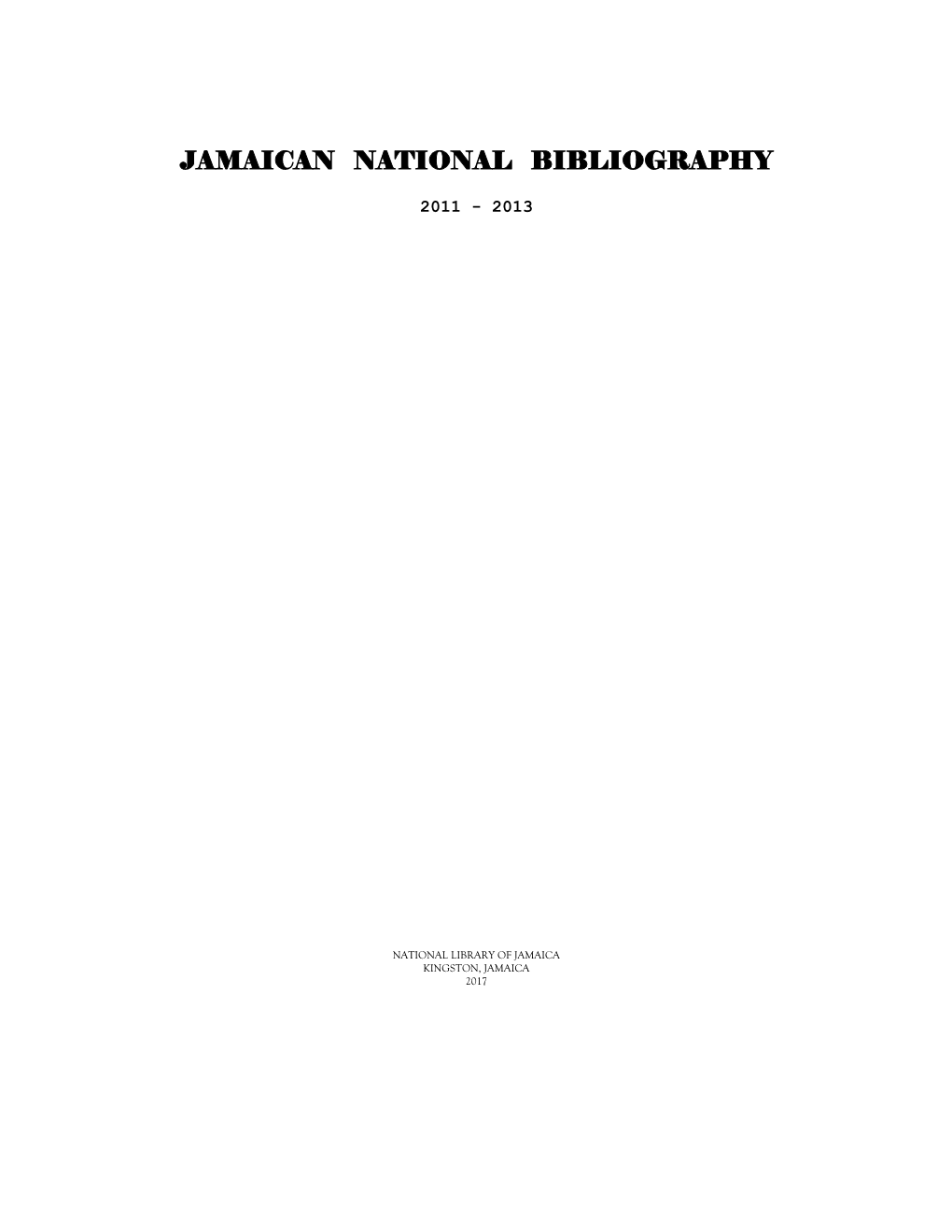 Jamaican National Bibliography