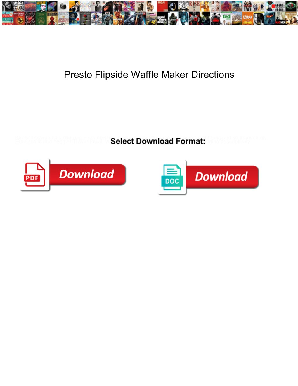 Presto Flipside Waffle Maker Directions