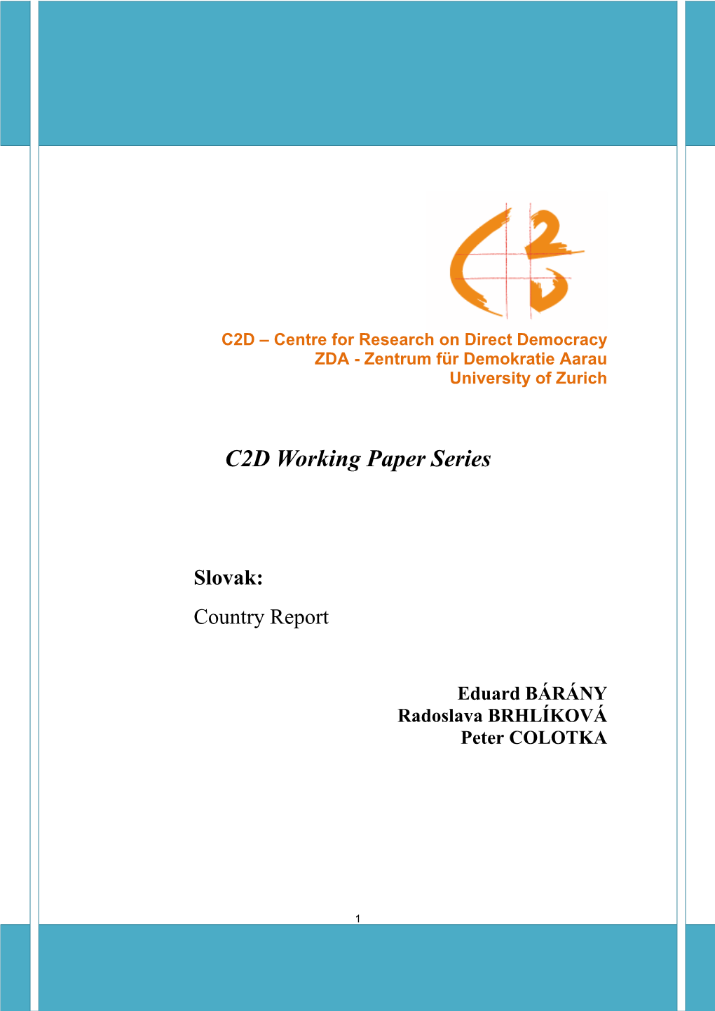 C2D Working Paper Series