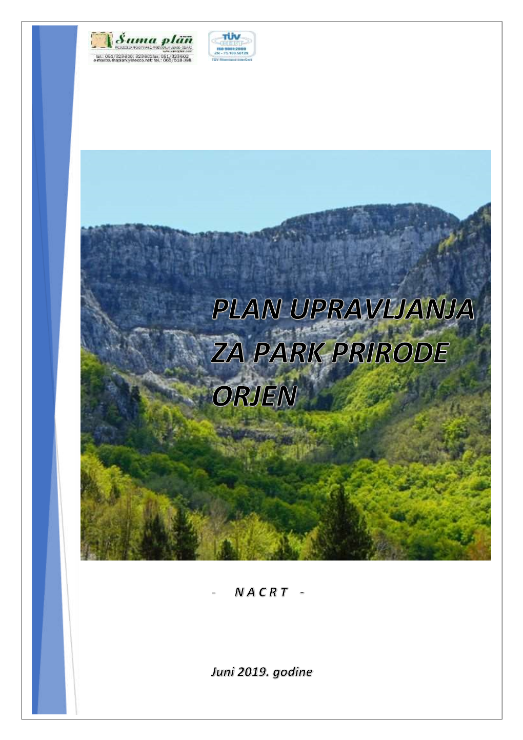 Nacrt Plana Upravljanja Za Park Prirode Orjen