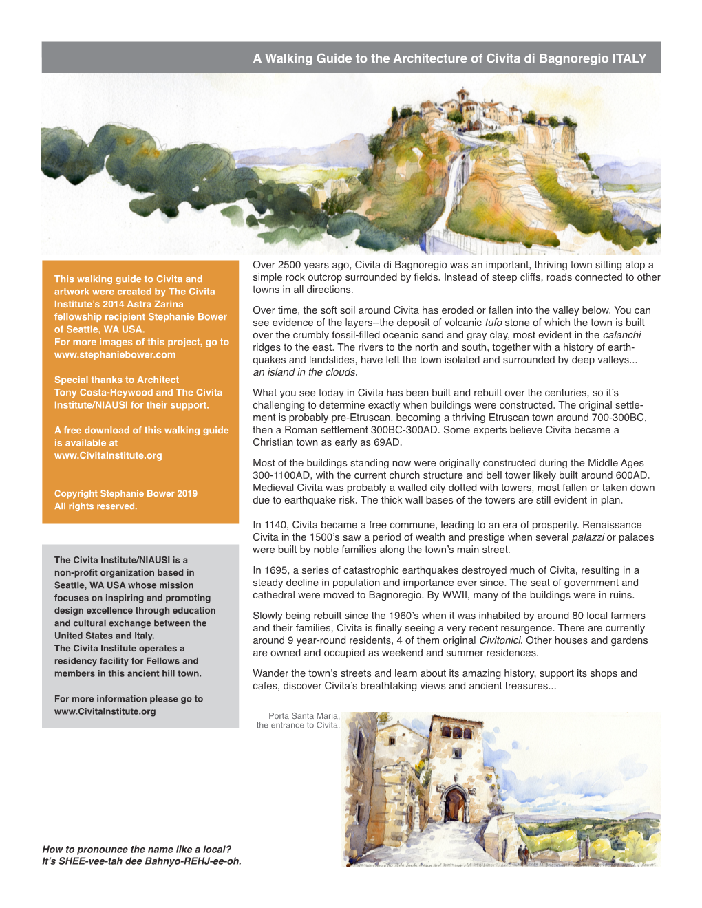 A Walking Guide to the Architecture of Civita Di Bagnoregio ITALY