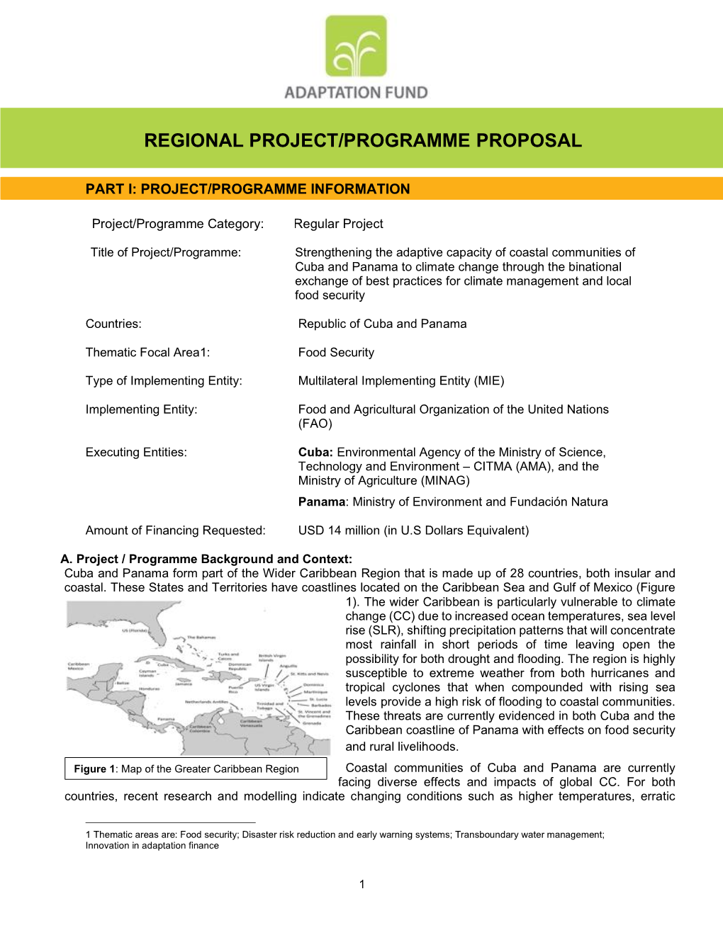 Regional Project/Programme Proposal