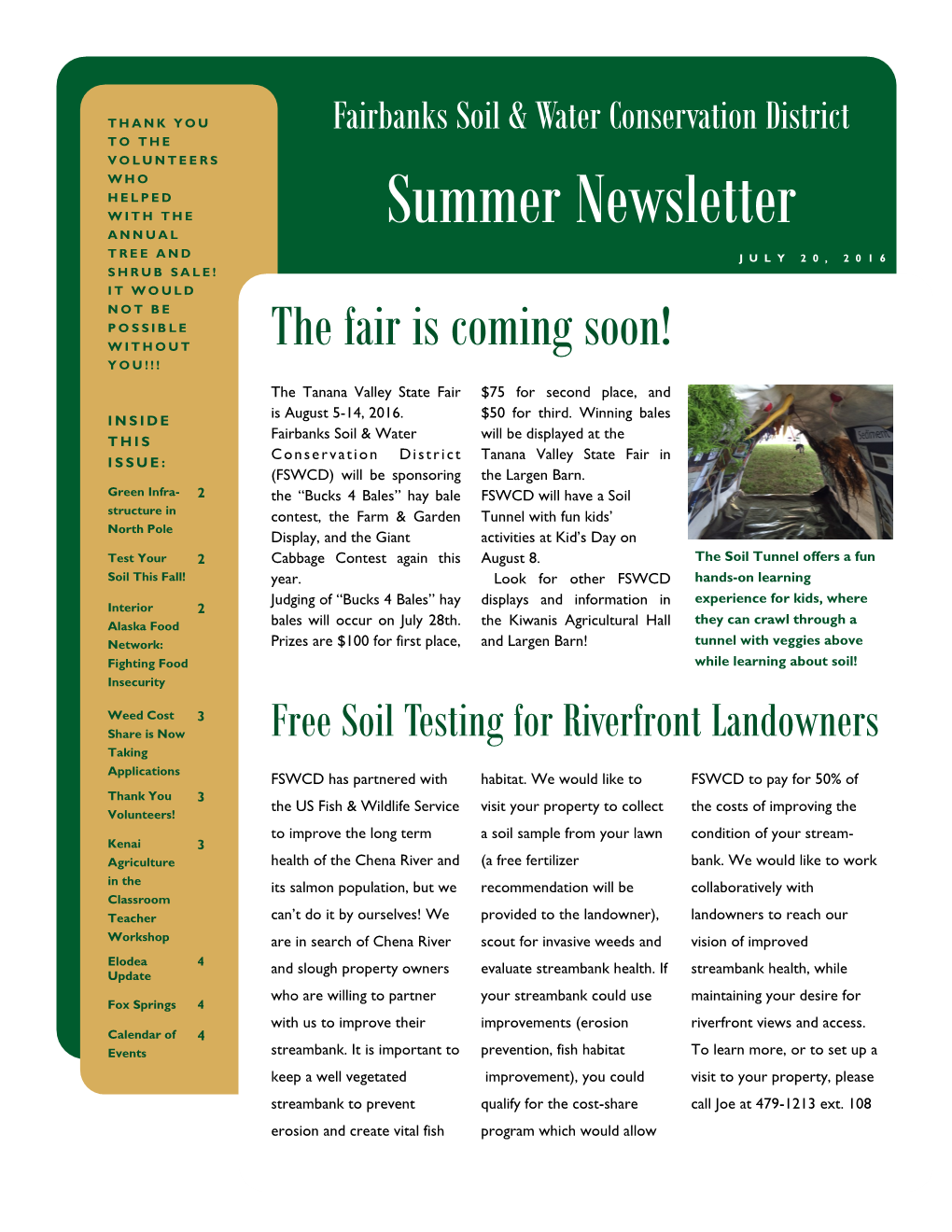 Summer Newsletter a N N U a L