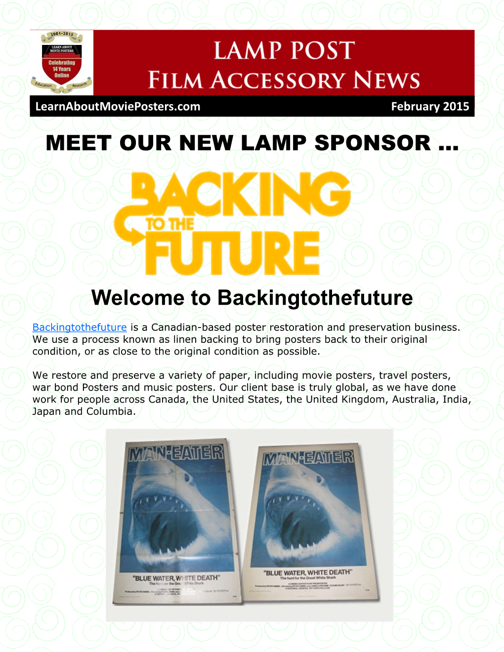 MEET OUR NEW LAMP SPONSOR … Welcome to Backingtothefuture