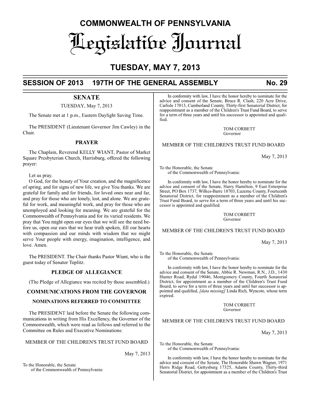 Legislative Journal