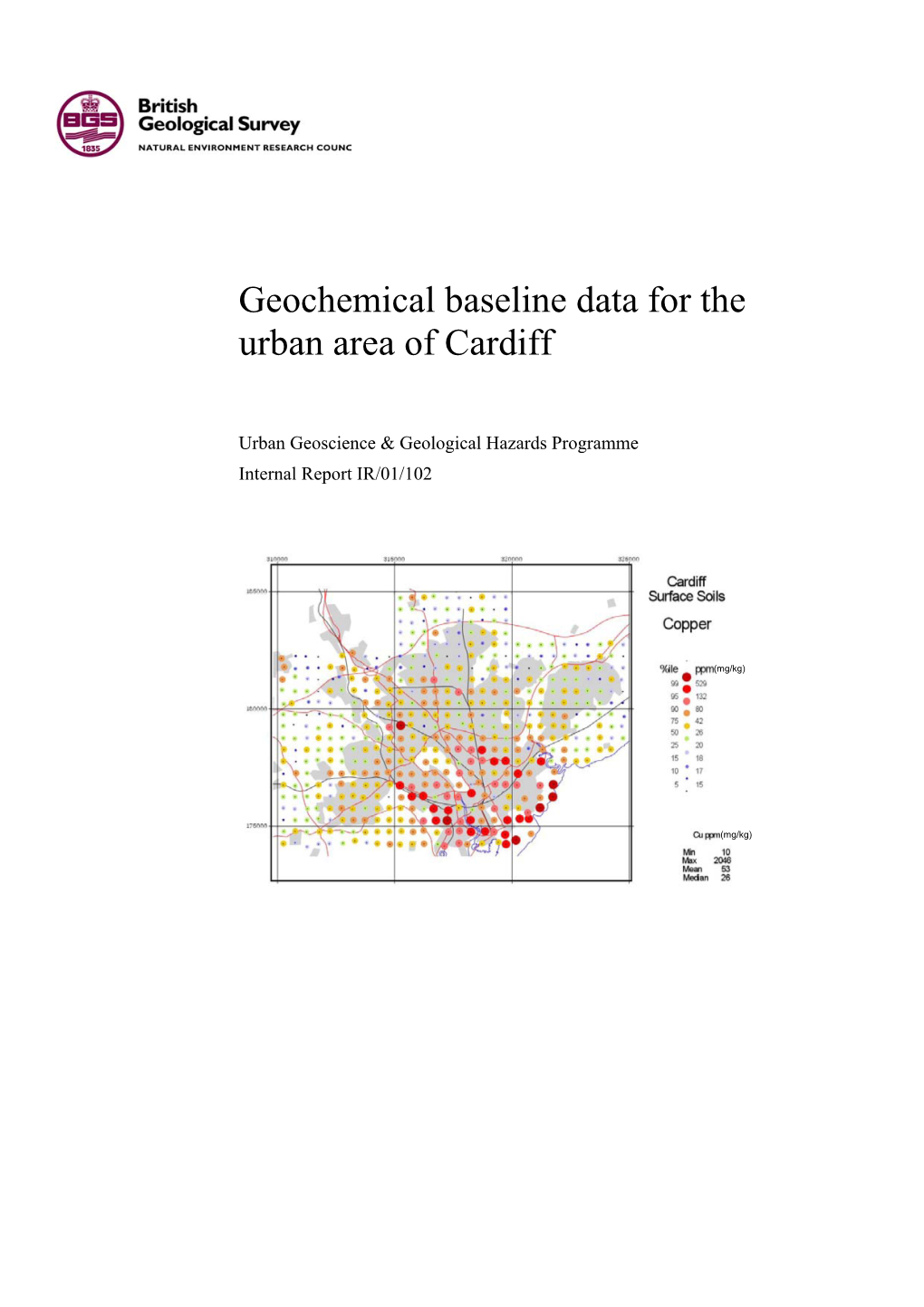 Geochemical Baseline Data for the Urban Area of Cardiff