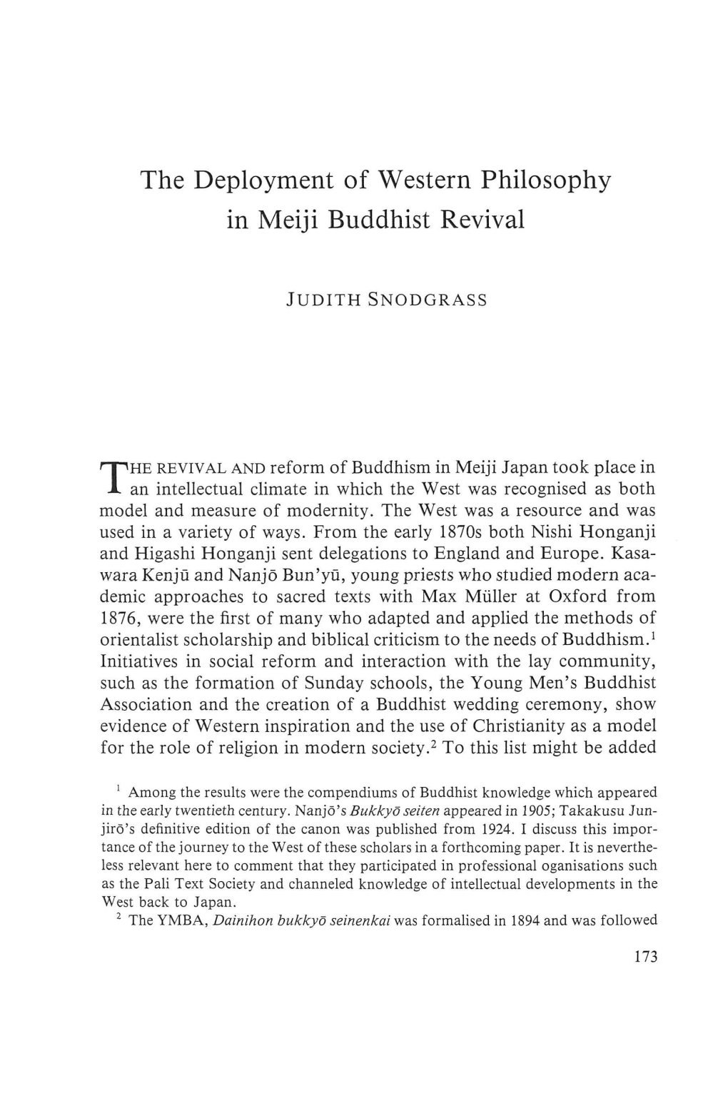 The Deployment of Western Philosophy in Meiji Buddhist Revival