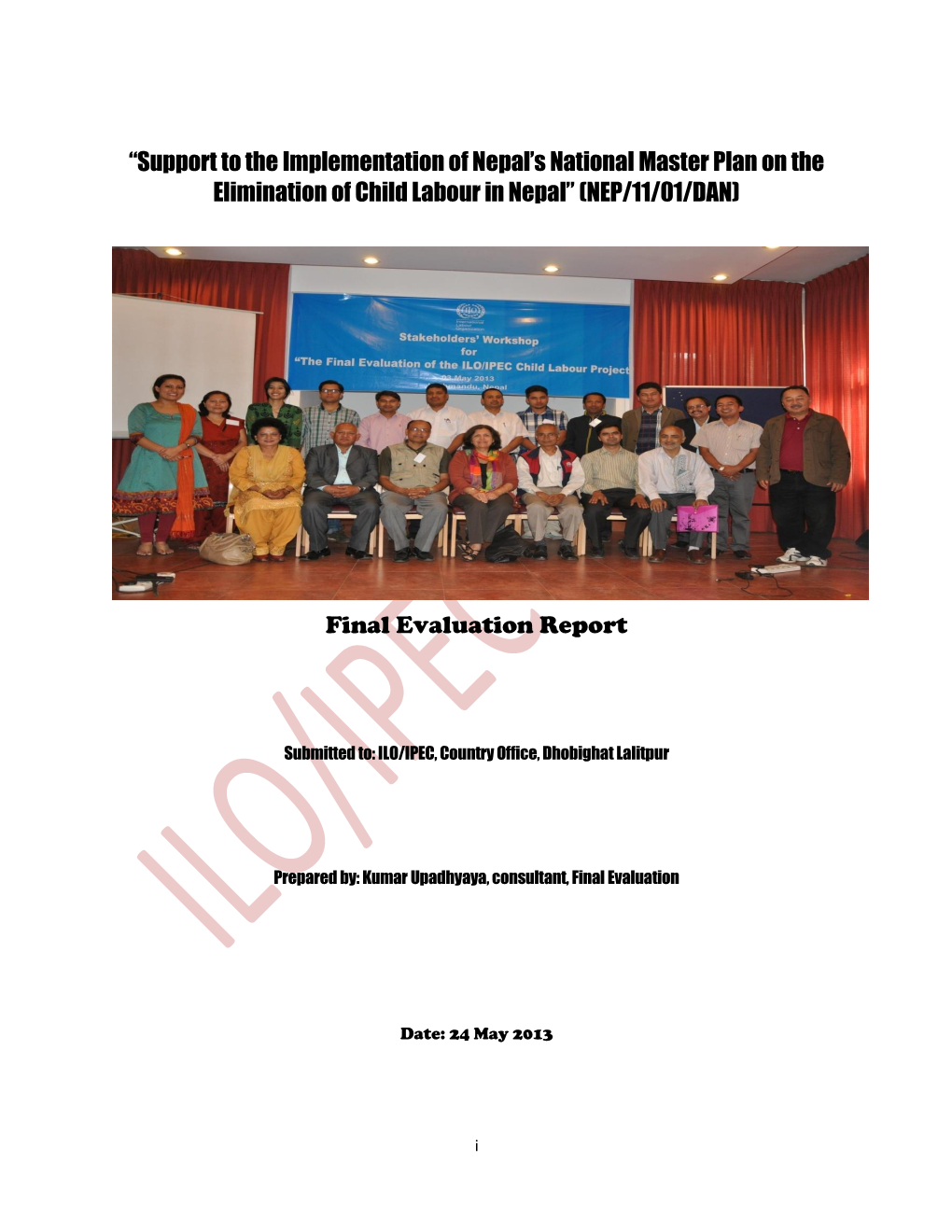 Support to the Implementation of Nepal's National Master Plan