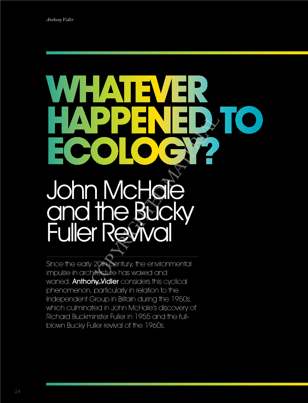 John Mchale and the Bucky Fuller Revival