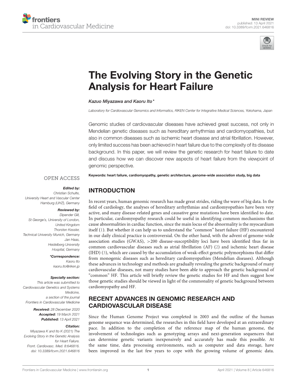 The Evolving Story in the Genetic Analysis for Heart Failure