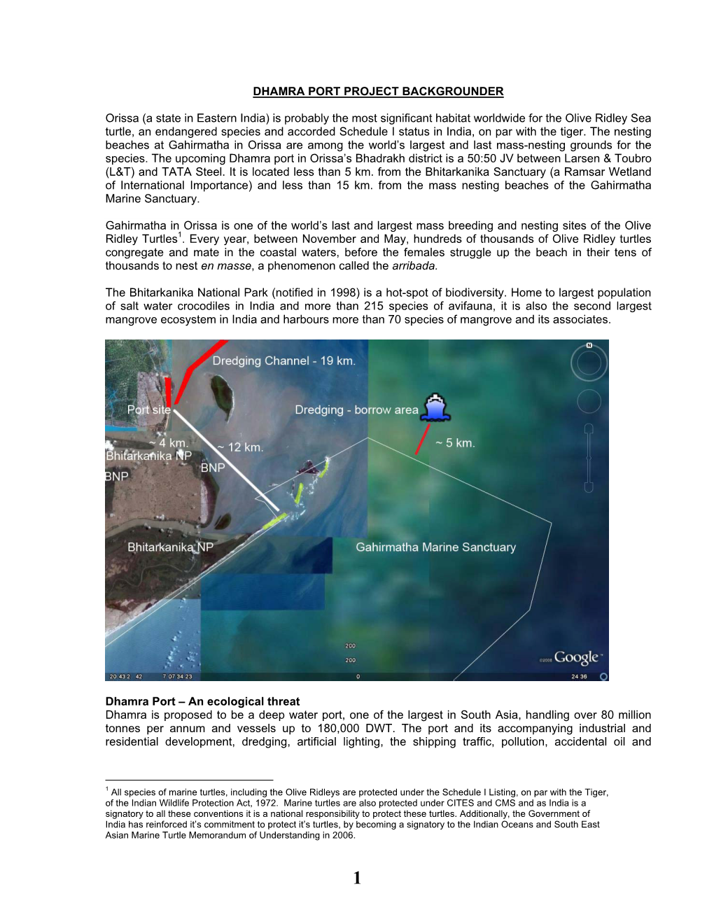 DHAMRA PORT PROJECT BACKGROUNDER Orissa (A State