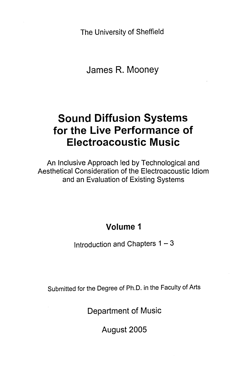 Sound Diffusion Systems for the Live Performance of Electroacoustic Music