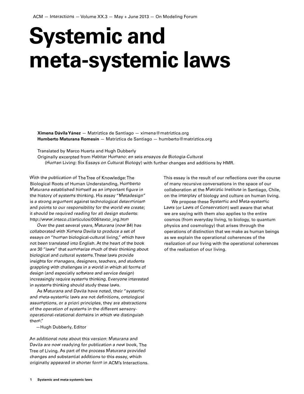 Systemic and Meta-Systemic Laws