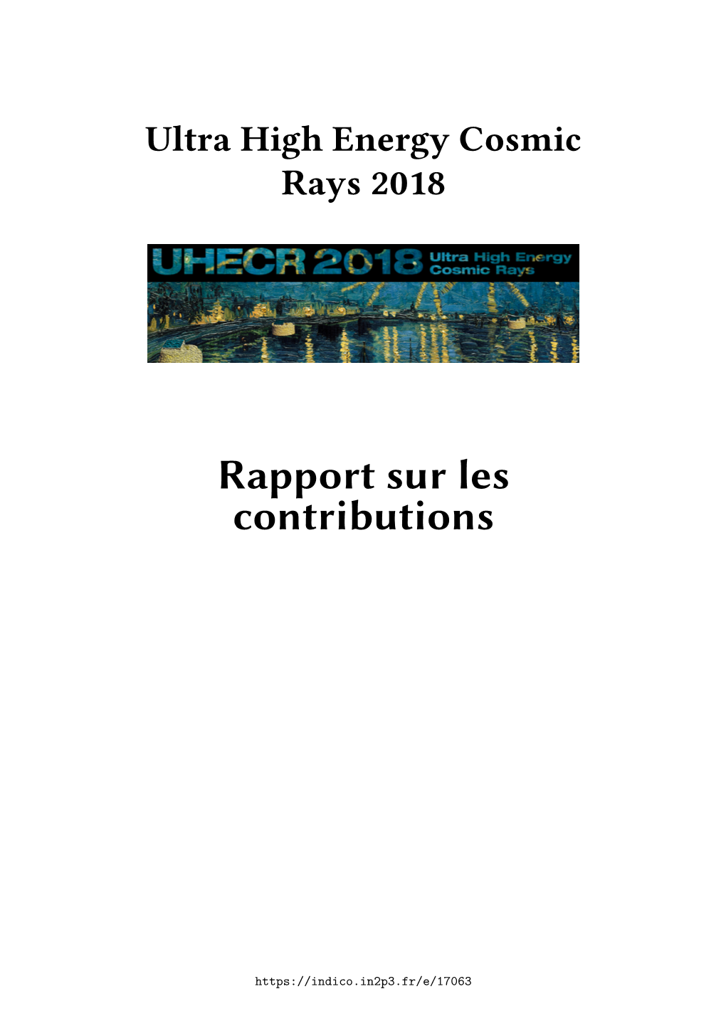 Rapport Sur Les Contributions