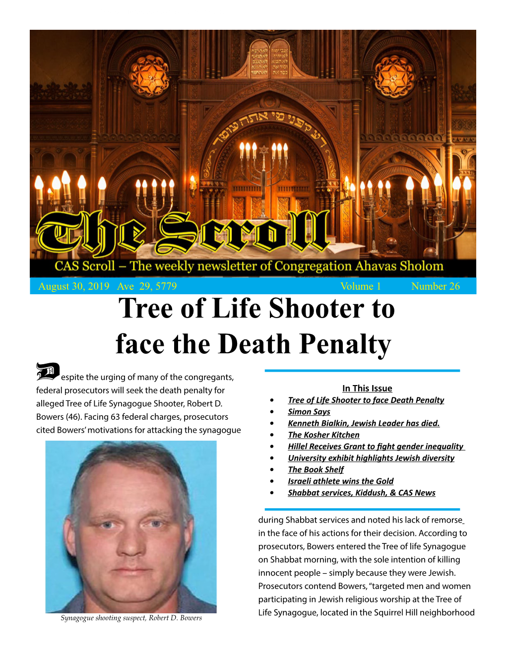 Tree of Life Shooter to Face the Death Penalty