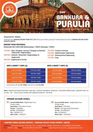 07Day Bankura & Purulia Singdha Srijon Tours Private Limited