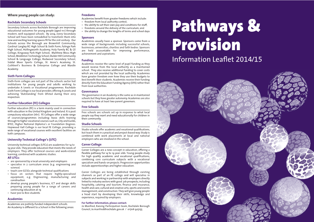 Pathways & Provision