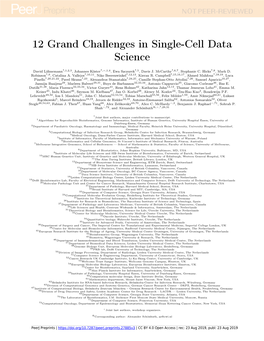 12 Grand Challenges in Single-Cell Data Science