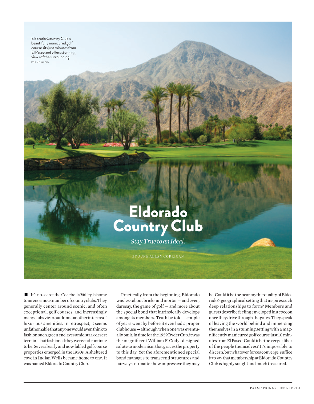 Palm Springs Life Article