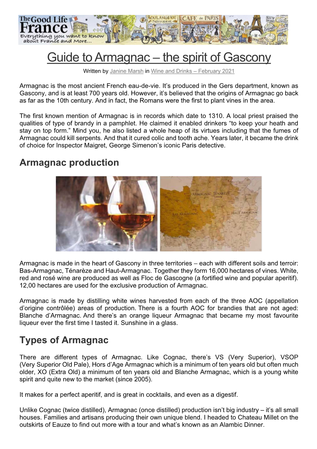 Guide to Armagnac – the Spirit of Gascony Written by Janine Marsh in Wine and Drinks – February 2021