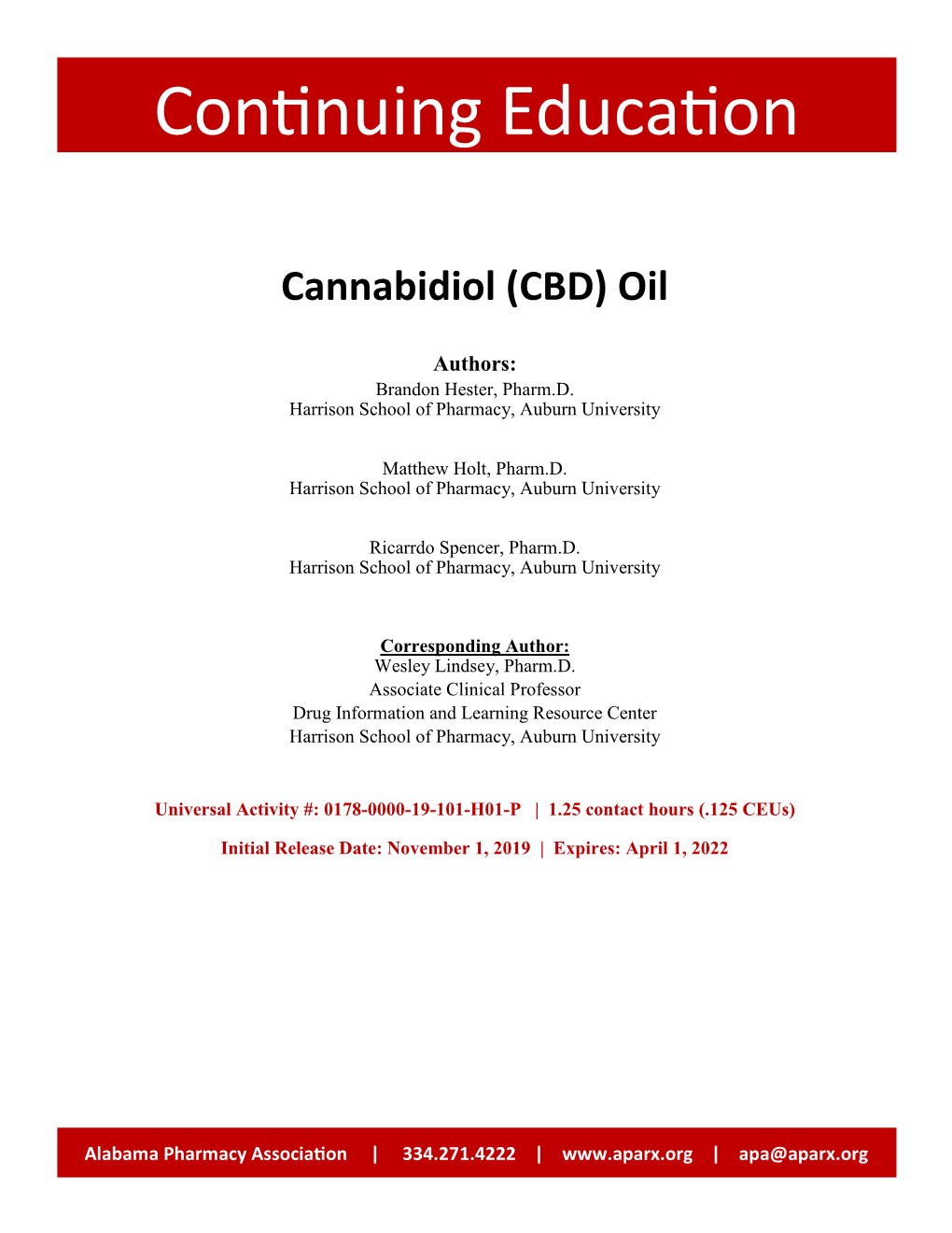 Cannabidiol (CBD) Oil