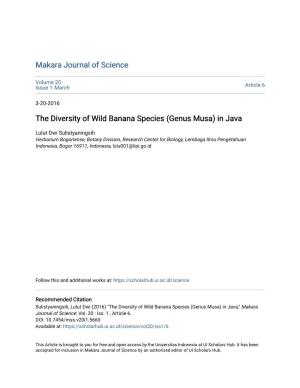 The Diversity of Wild Banana Species (Genus Musa) in Java