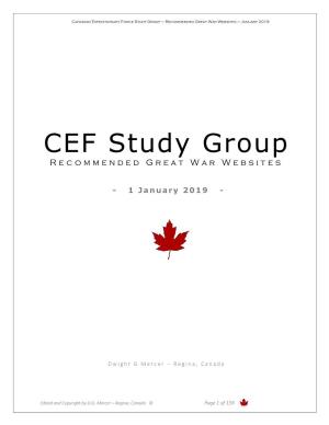CEF Study Group Recommended Great War Websites