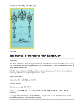 The Manual of Heraldry; Fifth Edition, by 1