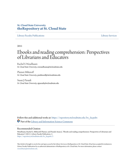 Ebooks and Reading Comprehension: Perspectives of Librarians and Educators Rachel S