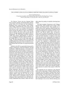 Page 68 El Pitirre 12(2) the BRITISH VIRGIN ISLANDS National Parks