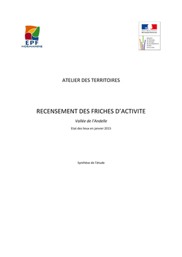 Rapport D'analyse Du Recensement Des Friches De La Vallée De L'andelle