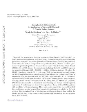 Astrophysical Distance Scale II. Application of the JAGB Method: a Nearby Galaxy Sample Wendy L