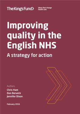 Improving Quality in the English NHS: a Strategy for Action