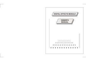 Digital Effects Module Owner's Manual