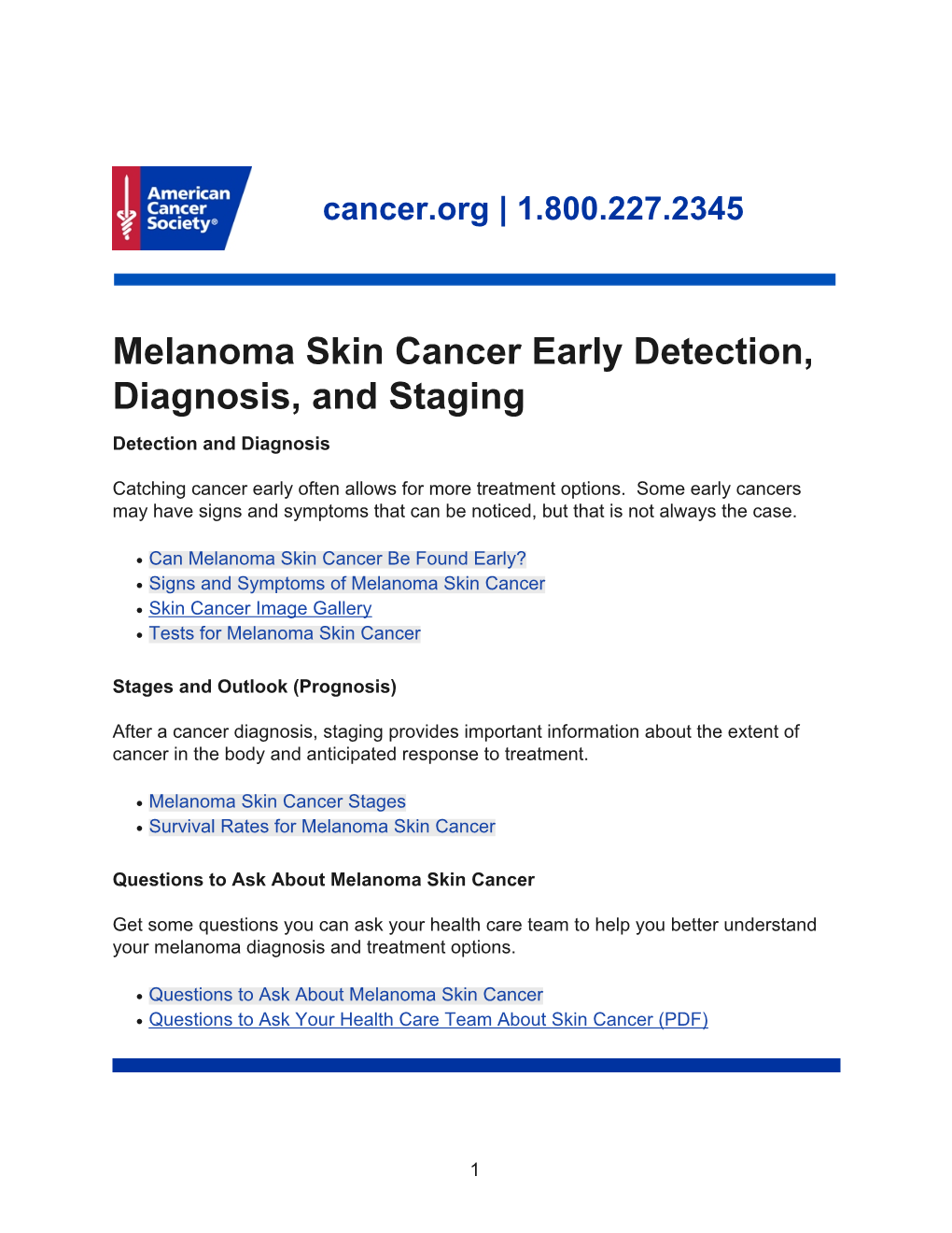 Melanoma Skin Cancer Early Detection, Diagnosis, And Staging Detection ...