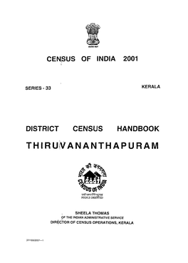 District Census Handbook, Thiruvananthapuram, Part XII-A & B