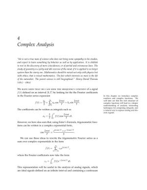 4 Complex Analysis