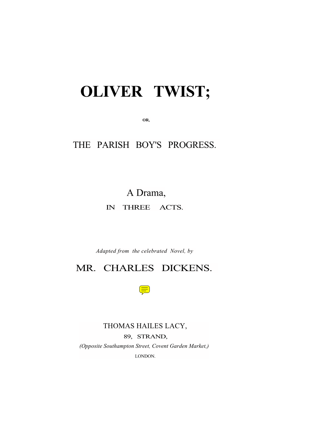 Oliver Twist;