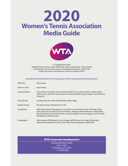 Women's Tennis Association Media Guide