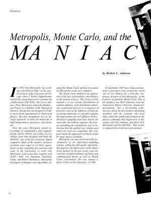 Metropolis, Monte Carlo, and T MA N I A