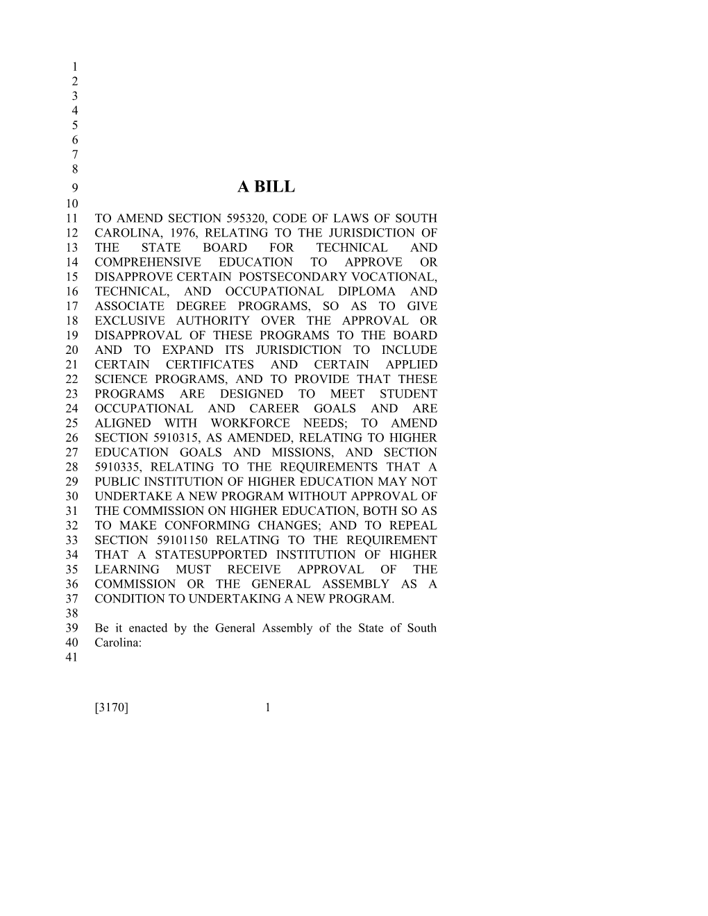 2015-2016 Bill 3170 Text of Previous Version (Dec. 11, 2014) - South Carolina Legislature Online