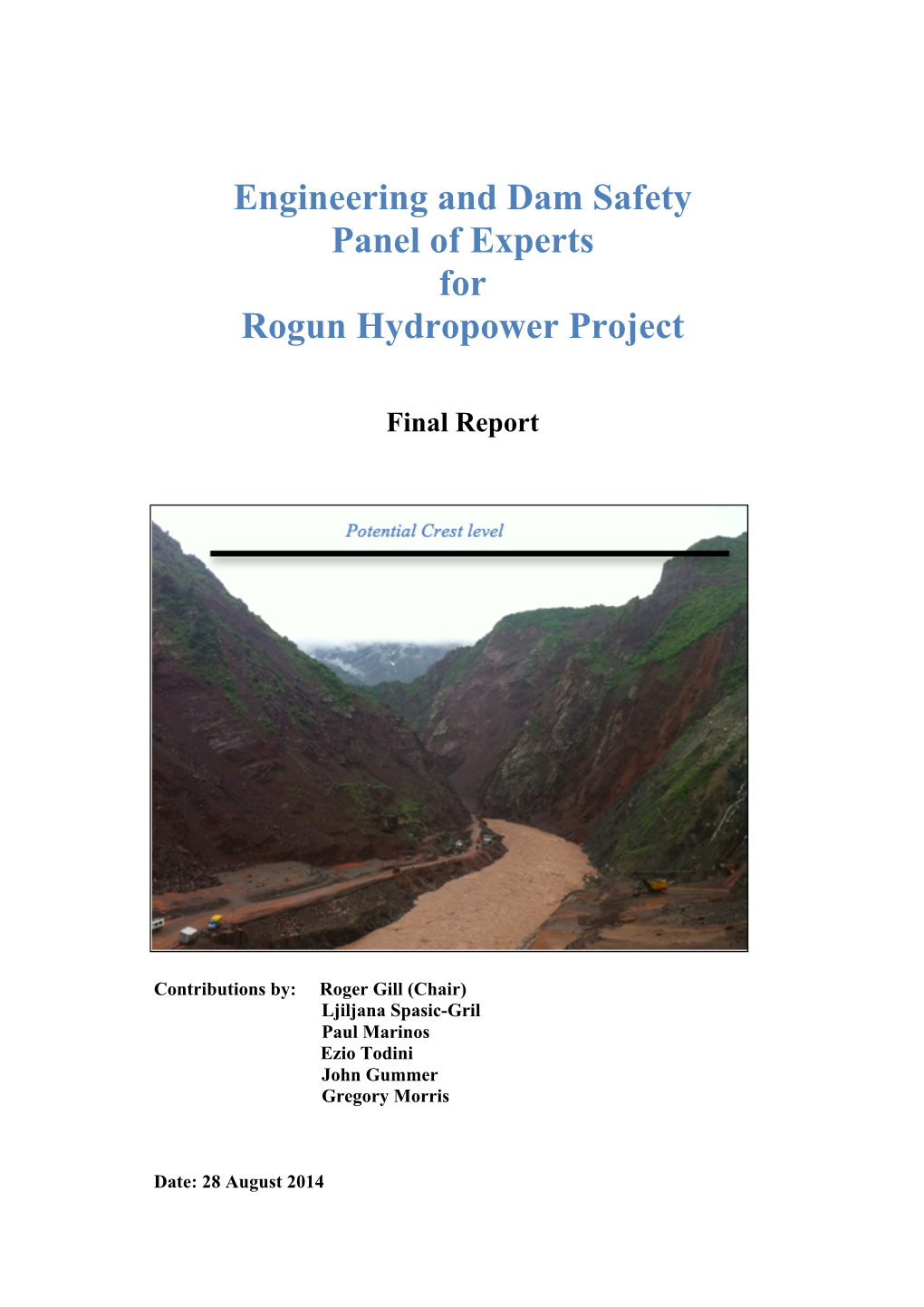 Engineering and Dam Safety Panel of Experts for Rogun Hydropower Project