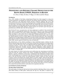 Bannu Basin, N.W.F.P., Pakistan: a Review C.A