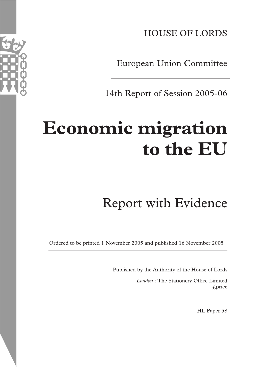 Economic Migration to the EU