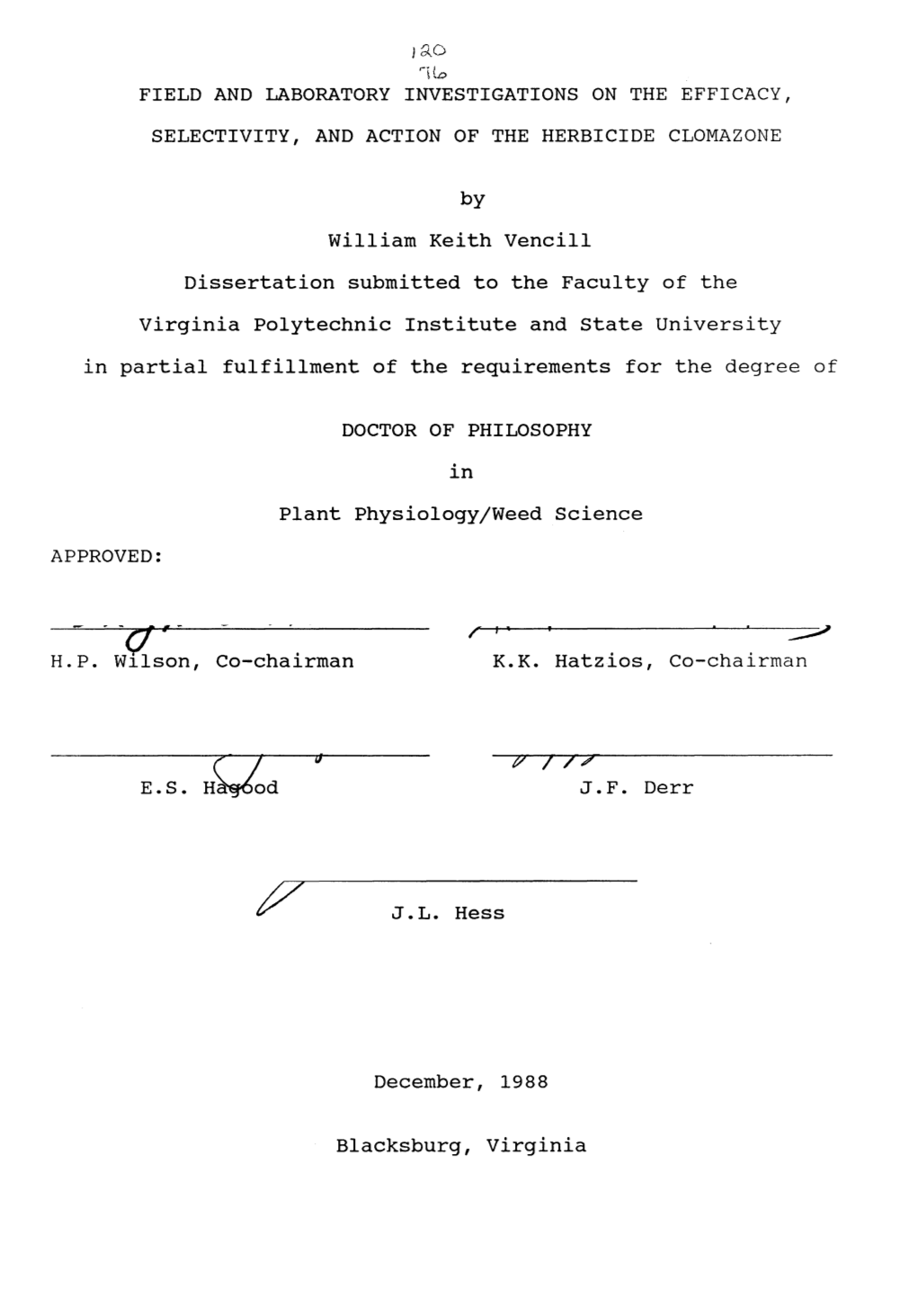 1Ao FIELD and LABORATORY INVESTIGATIONS on THE